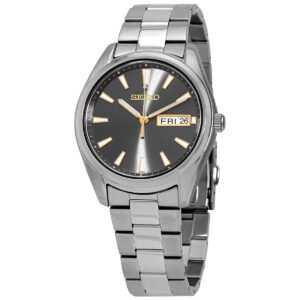 Seiko Essentials Quartz Charcoal Dial Men's Watch SUR343