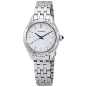 Seiko Discover More Quartz White Dial Ladies Watch SUR537