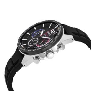 SEIKO Essentials Chronograph Quartz Black Dial Men's Watch SSB347