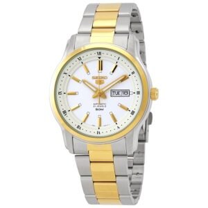 Seiko Series 5 Automatic White Dial Two-tone Men's Watch SNKP14K1S - luxury watch