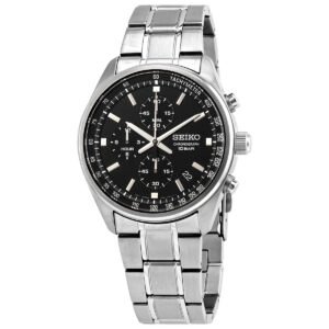 Seiko Chronograph Quartz Black Dial Men's Watch SSB379 - luxury watch