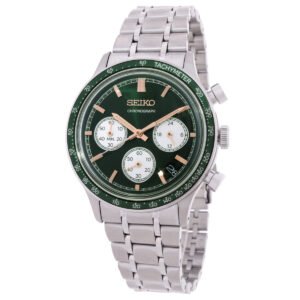 Seiko Chronograph Quartz Green Dial Men's Watch SSB481P1 - luxury watch
