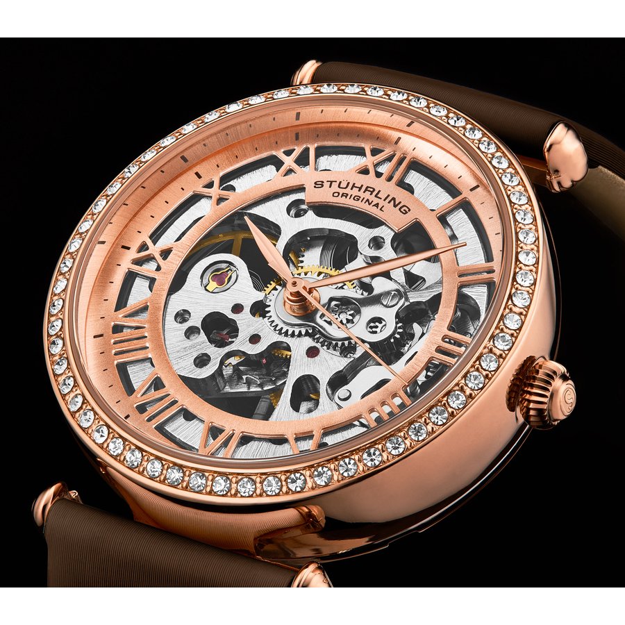 Stuhrling Original Legacy Automatic Rose Gold Dial Ladies Watch M17193 - Image 4