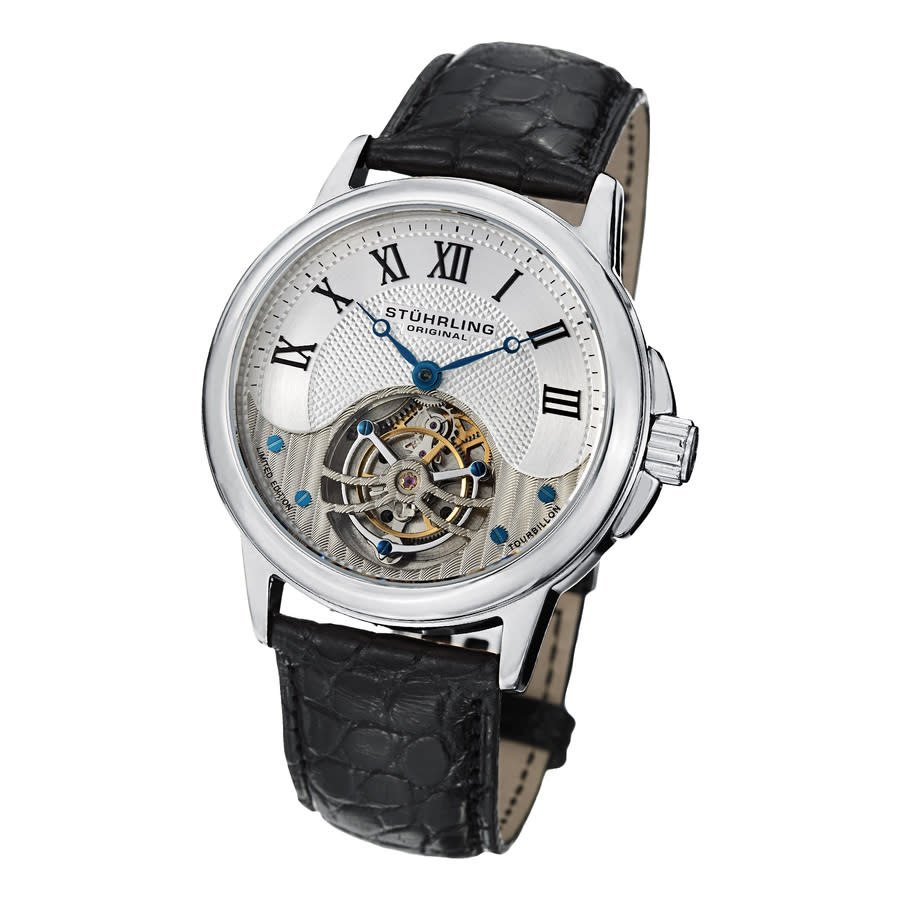 Stuhrling Original Tourbillon Hand Wind Silver Dial Men's Watch M16844 - Image 2