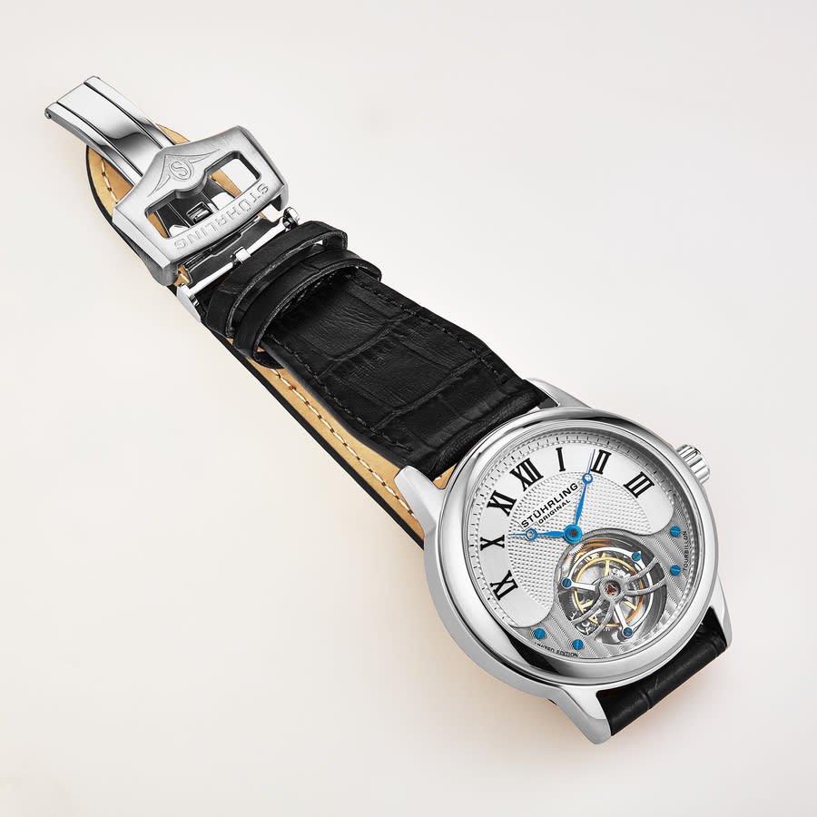 Stuhrling Original Tourbillon Hand Wind Silver Dial Men's Watch M16844 - Image 4