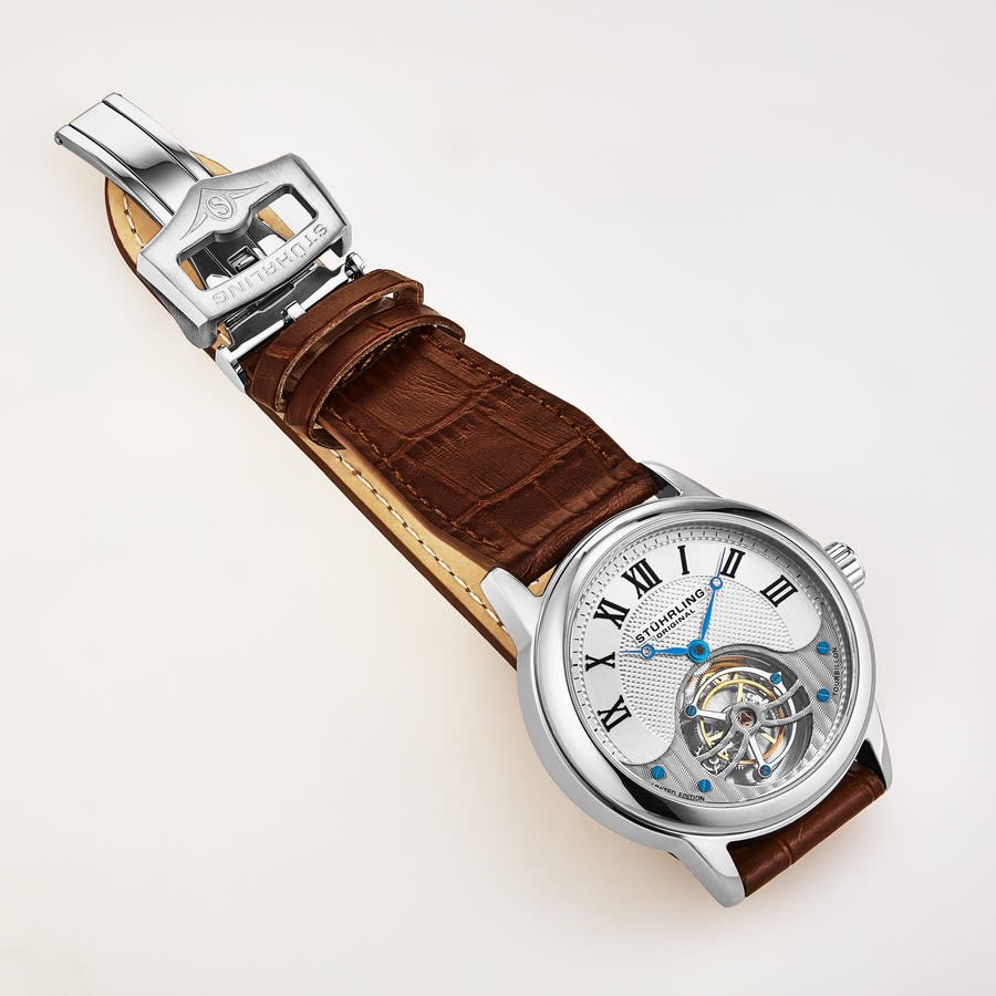 Stuhrling Original Tourbillon Hand Wind Silver Dial Men's Watch M16844 - Image 5