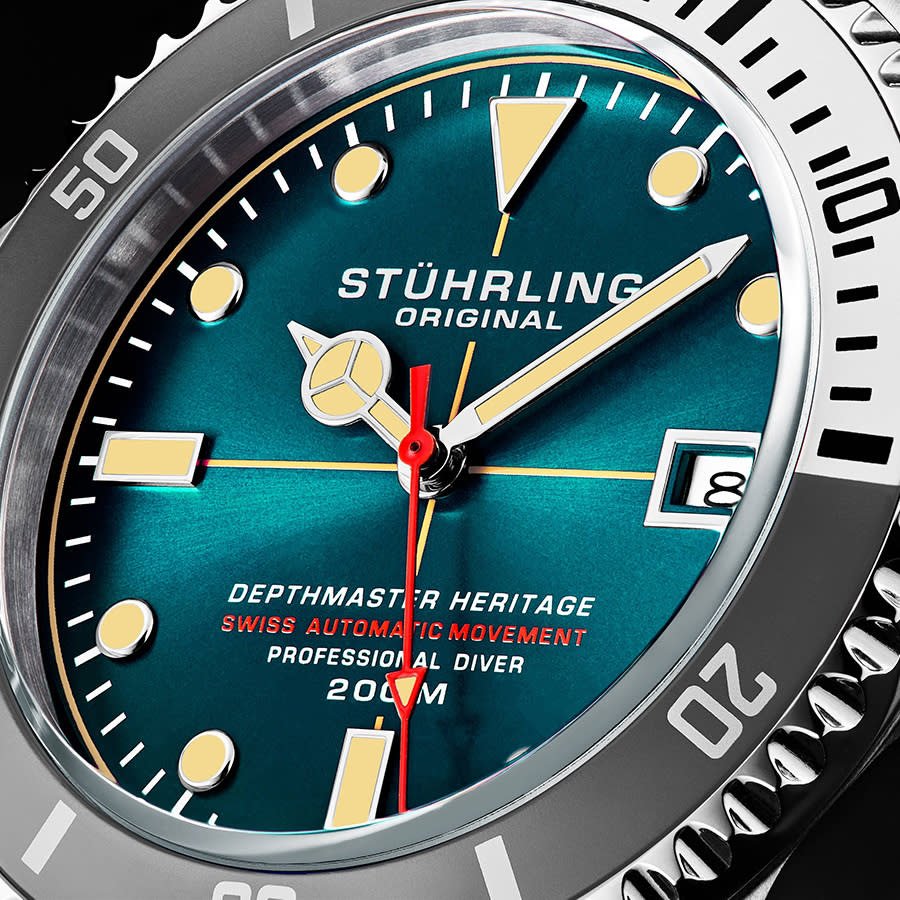 Stuhrling Original Aquadiver Automatic Blue Dial Men's Watch M13520 - Image 4