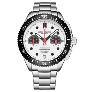 Stuhrling Original Monaco Chronograph Quartz Silver Dial Men's Watch M17090