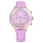 Swarovski Octea Chrono Quartz Crystal Purple Dial Watch 5690804