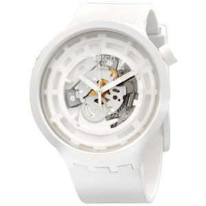 SWATCH C-White Quartz Skeleton Dial Men's Watch SB03W100