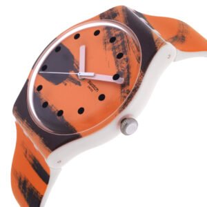 SWATCH Barns-Graham's Orange And Red On Pink Quartz Watch SUOZ362