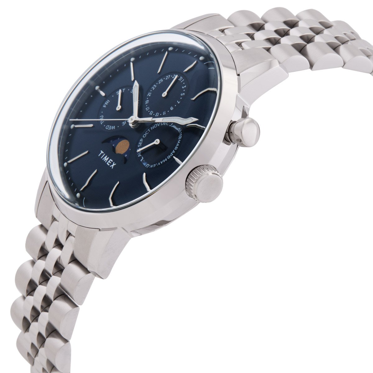 TIMEX Marlin Quartz Moon Phase Blue Dial Watch TW2W51300JR