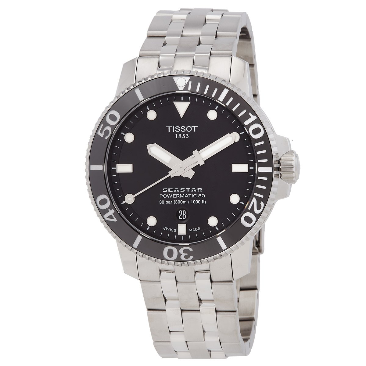 TISSOT Seastar 1000 Automatic Black Dial Men's Watch T1204071105100