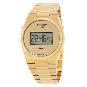 Prx Quartz Digital Gold Dial Unisex Watch T1374633302000 - luxury watch