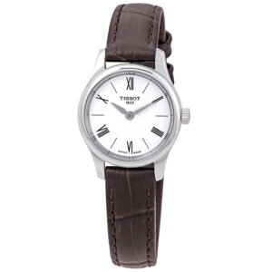 Tissot Tradition 5.5 White Dial Brown Leather Ladies Watch T063.009.16.018.00