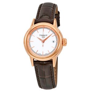 Tissot Carson White Dial Brown Leather Ladies Watch T0852103601100