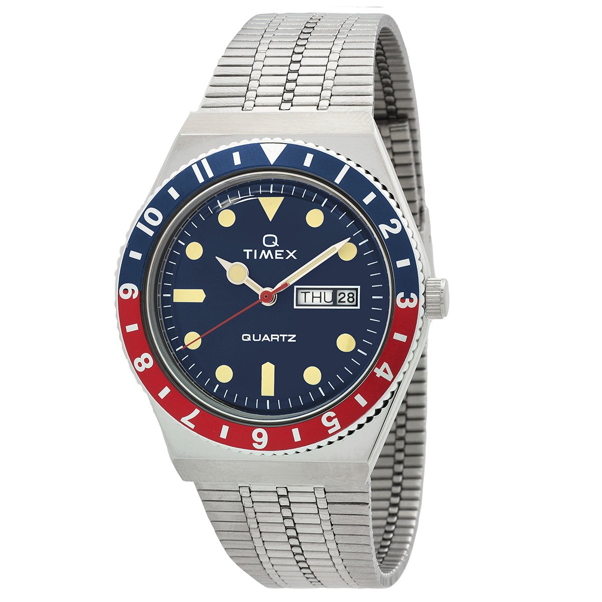 Timex Q Timex Reissue Quartz Blue Dial Pepsi Bezel Watch TW2T80700ZV