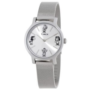 Timex Transcend x Peanuts Sketch Quartz Silver Dial Ladies Watch TW2W46000