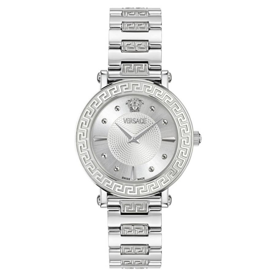 Versace Greca Sphere Quartz Silver Dial Ladies Watch Box Set VE9C00324