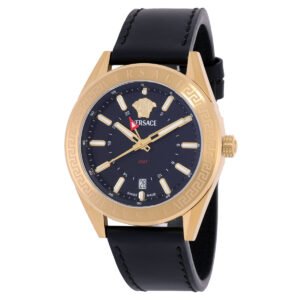 Versace V-Code GMT Quartz Black Dial Men's Watch VEAFA0224