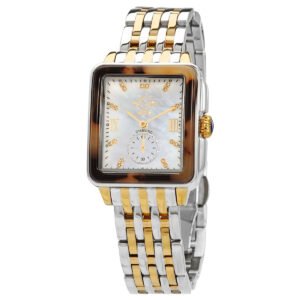 GV2 by Gevril Bari Tortoise Diamond Mother of Pearl Dial Ladies Watch 9247B