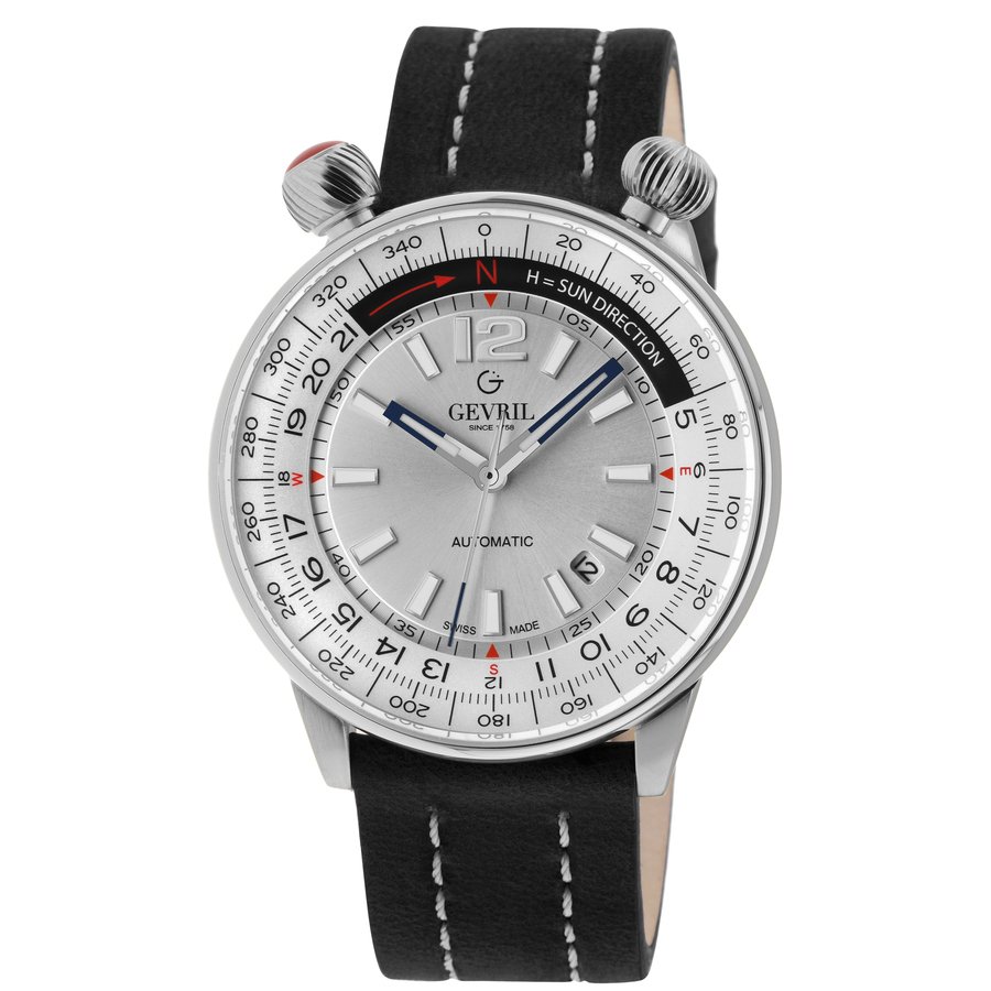 Gevril Wallabout Automatic Silver Dial Men's Watch 48560A