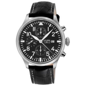 Gevril Vaughn Chronograph Automatic Black Dial Men's Watch 47100
