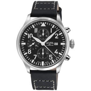 Gevril Vaughn Chronograph Automatic ETA 7750 Black Dial Men's Watch 47100-1