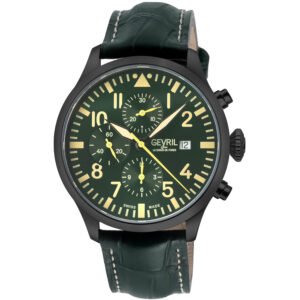 Gevril Vaughn Chronograph Automatic Green Dial Men's Watch 47104