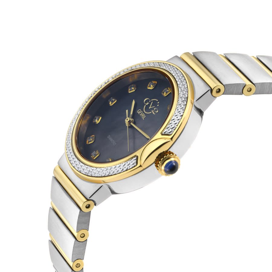 GV2 by Gevril Sorrento Diamond Mother of Pearl Dial Ladies Watch 12440B - Image 3