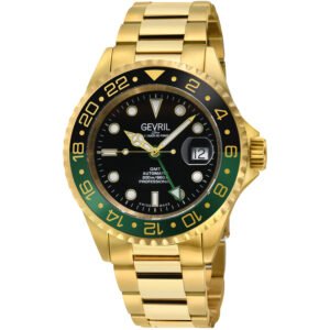 Gevril Wall Street Black Dial Sprite Bezel Men's Watch 4956A