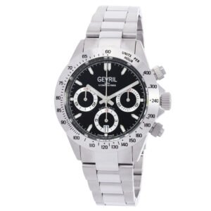 Gevril New Amsterdam Chronograph Automatic Black Dial Men's Watch 44607B
