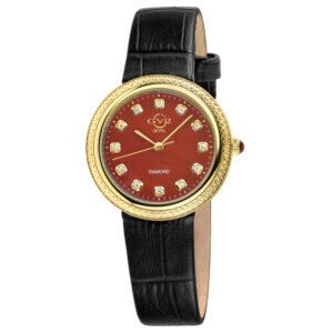 GV2 by Gevril Arezzo Quartz Diamond Red Dial Ladies Watch 13303