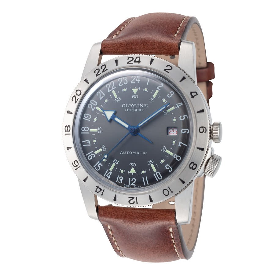 Glycine Airman Vintage The Chief Purist Automatic Charcoal Dial Men's Watch GL0412