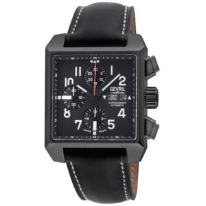 Gevril Herald Square Chronograph Automatic Black Dial Men's Watch 44702