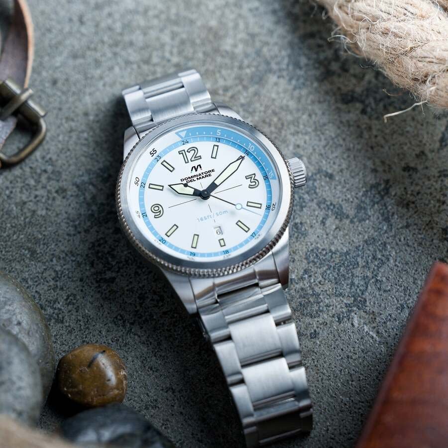 Dominatore Del Mare Aviatore Quartz White Dial Men's Watch DD-8021-66 - Image 3