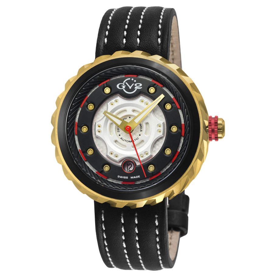 GV2 by Gevril Motorcycle Black Dial Men's Watch 13203