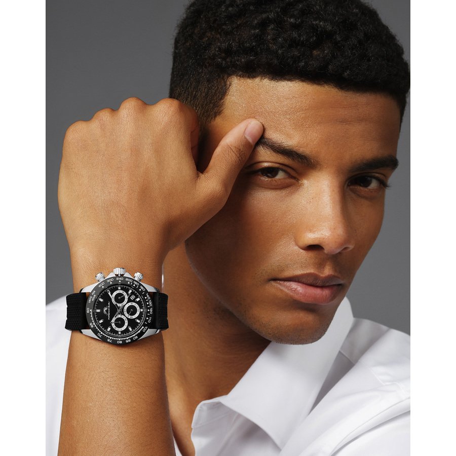 Porsamo Bleu Preston Sport Chronograph Quartz Black Dial Men's Watch 1037BPRR - Image 2