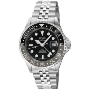 Gevril Wall Street GMT Automatic Black Dial Men's Watch 4958B
