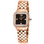 GV2 by Gevril Milan Quartz Diamond Black Dial Ladies Watch 121414B
