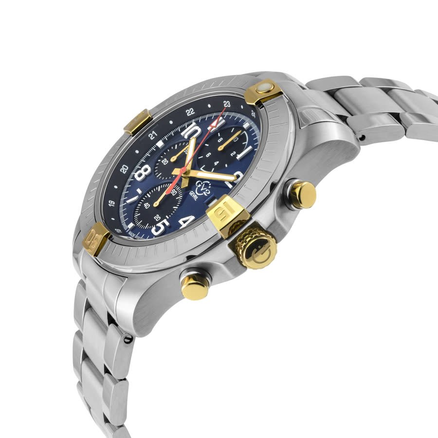 GV2 by Gevril T38 Chronograph Quartz Blue Dial Men's Watch 42808B - Image 3