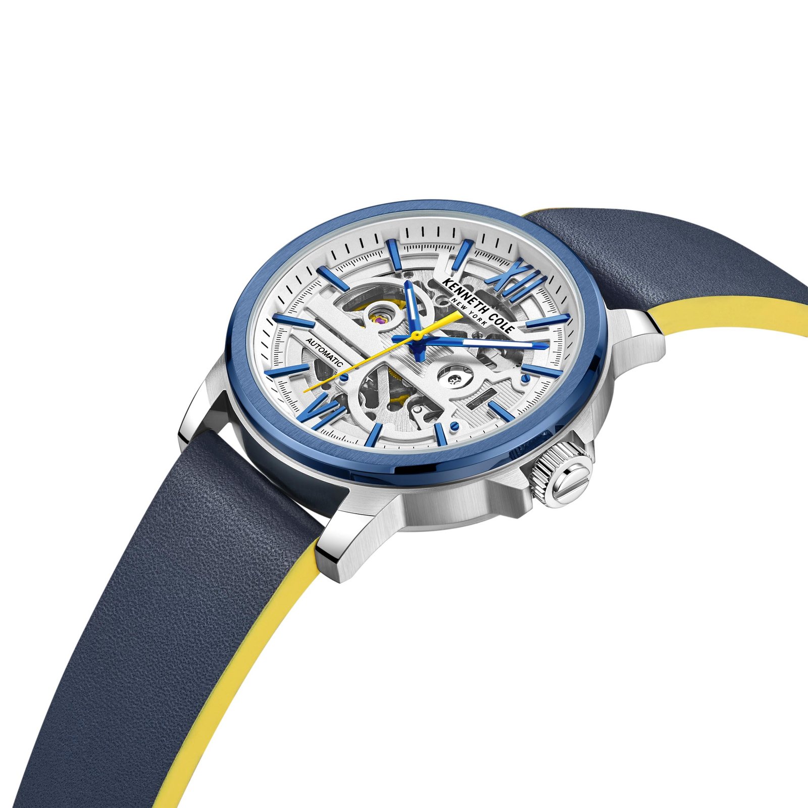 Kenneth Cole New York Automatic White Skeleton Dial Men's Watch KCWGE2217120 - Image 2
