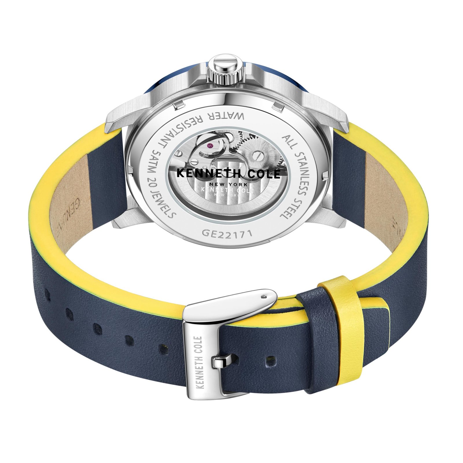 Kenneth Cole New York Automatic White Skeleton Dial Men's Watch KCWGE2217120 - Image 3