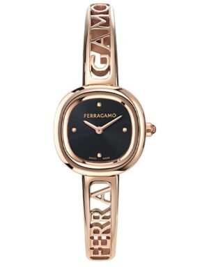 Ferragamo Iconic Jewel Bangle Quartz Black Dial Ladies Watch SFAB00224