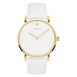 Movado Signature Quartz White Dial Unisex Watch 0608097