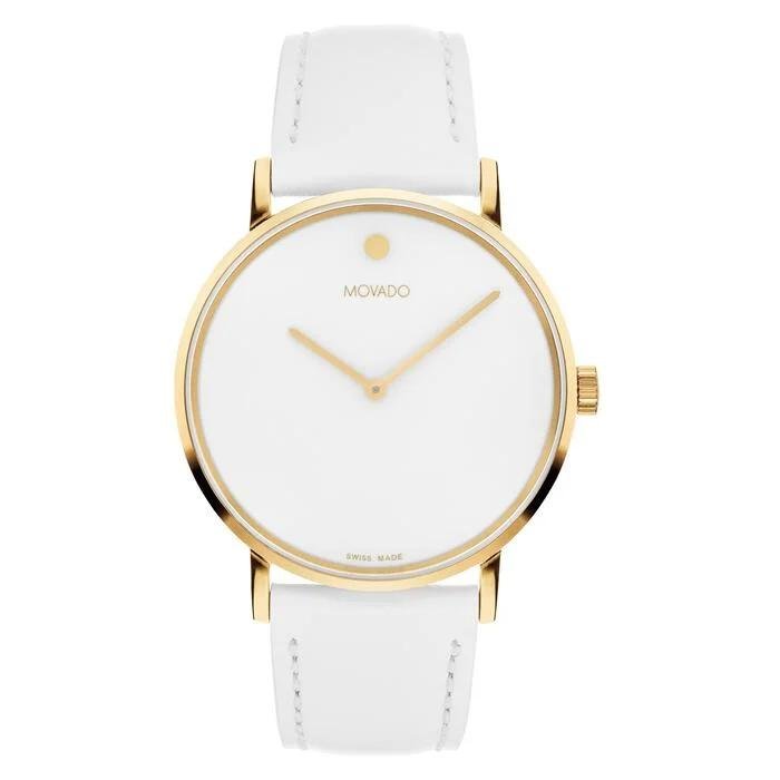 Movado Signature Quartz White Dial Unisex Watch 0608097