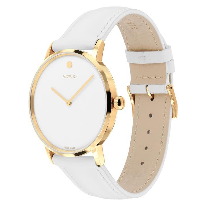 Movado Signature Quartz White Dial Unisex Watch 0608097 - Image 3