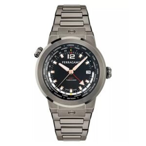 Ferragamo F-80 GMT Quartz Black Dial Men's Watch SFHA00624