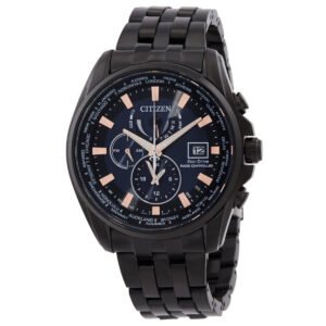 Citizen Eco-Drive Perpetual Alarm World Time GMT Black Dial Men's Watch AT9039-51L