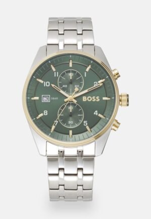 BOSS SKY TRAVELLER Chronograph watch silver coloured/green